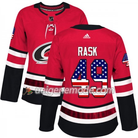 Dame Eishockey Carolina Hurricanes Trikot Victor Rask 49 Adidas 2017-2018 Rot USA Flag Fashion Authentic